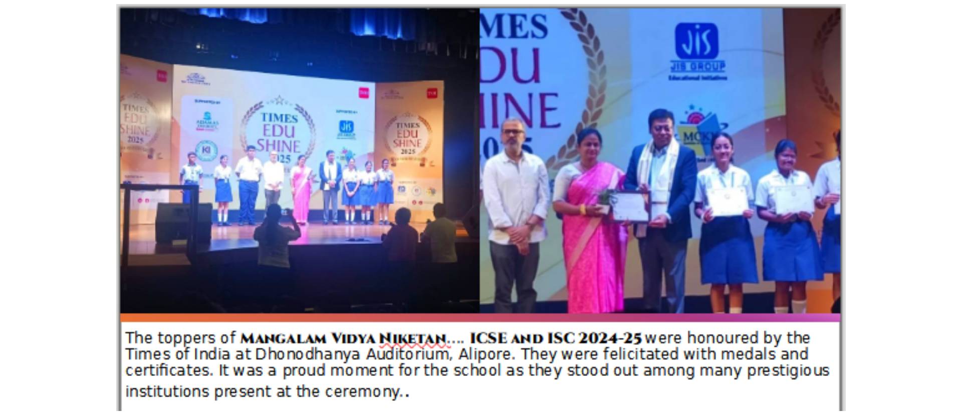  
 	
Topper of Mangalam Vidyan Niketan, ICSE and ISC 2024-25