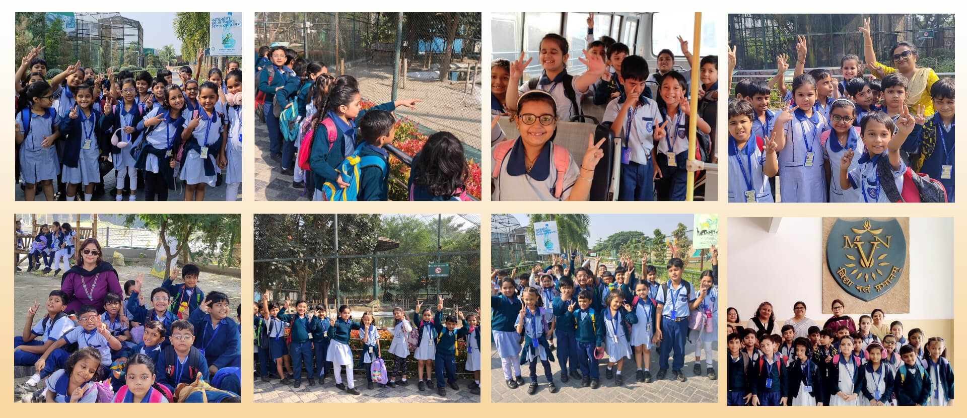 Mangalam Vidya Niketan students on an educational excursion with teachers.